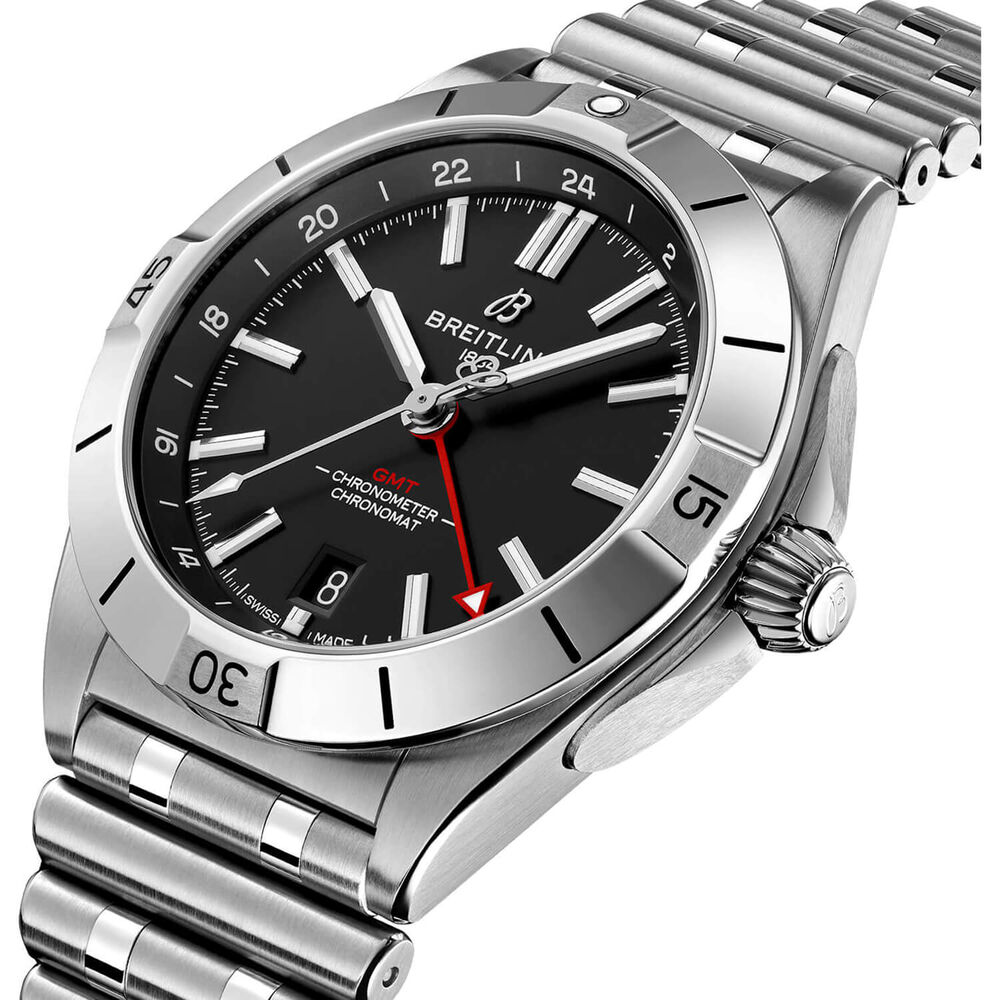 Breitling Chronomat Automatic GMT 40 Black Dial Bracelet Watch