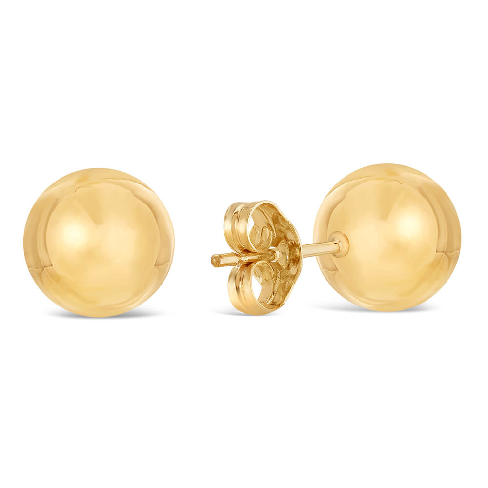 9ct Yellow Gold 8mm Polished Ball Stud Earrings image number 2