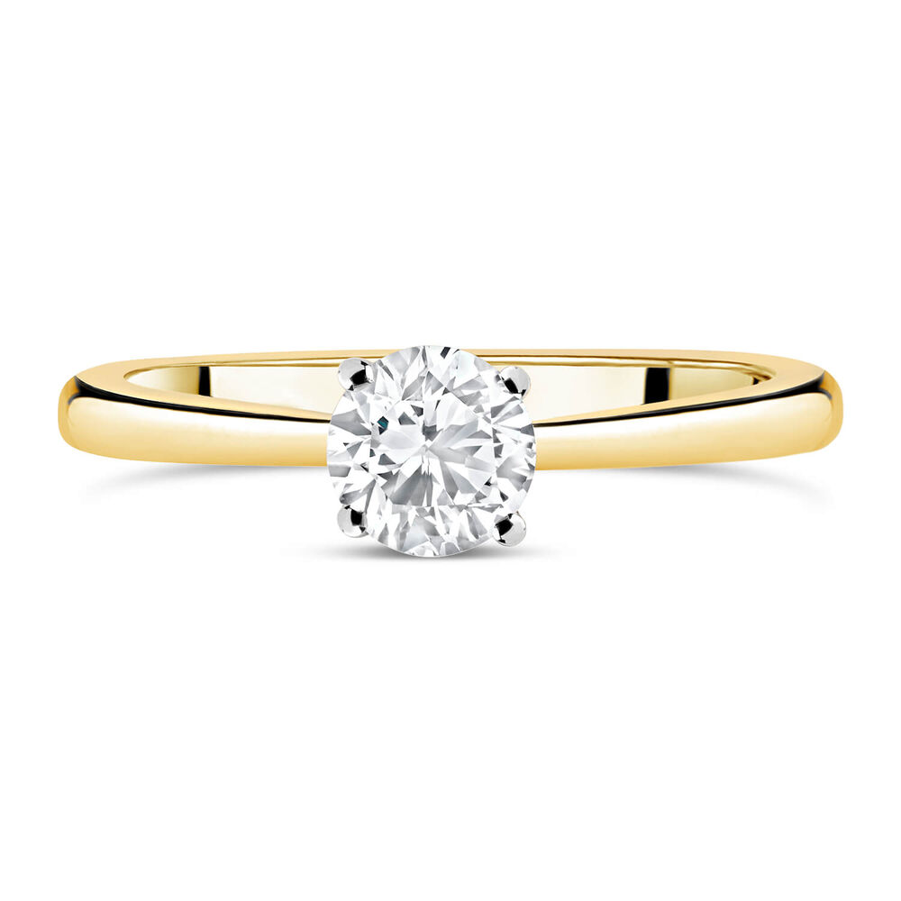 18ct Yellow Gold 0.50ct Round Diamond Tulip Setting Ring image number 1