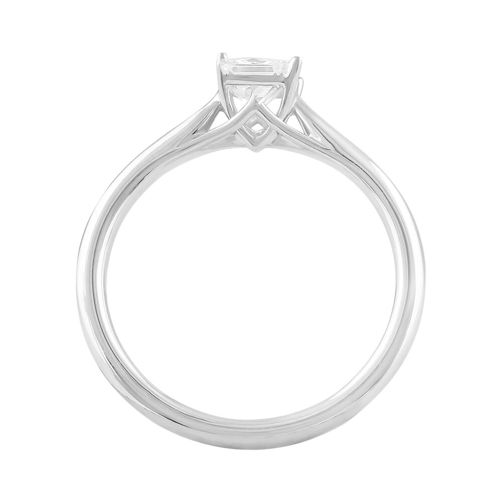 Floral Platinum 0.50ct Princess Diamond Ring