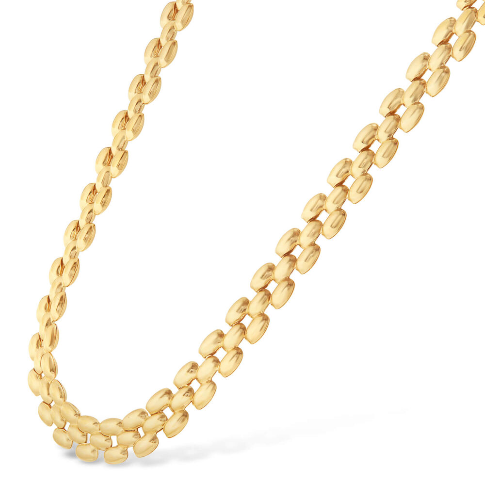 9ct Yellow Gold Brick Linked Necklet