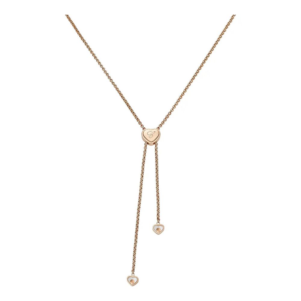 Chopard Happy Hearts 18ct Rose Gold Pink Mother of Pearl & Diamond Tie Necklace image number 3