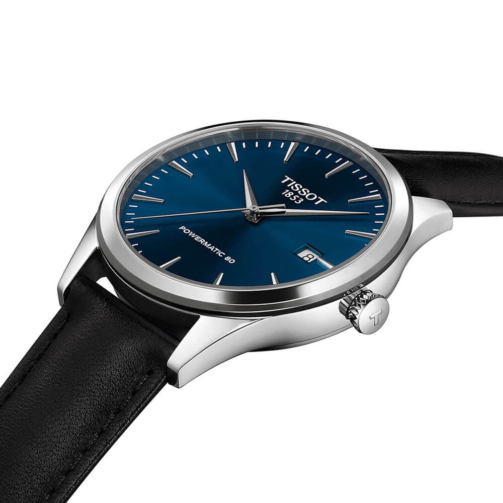 Tissot Classic Dream 40mm Blue Dial Black Leather Strap Watch