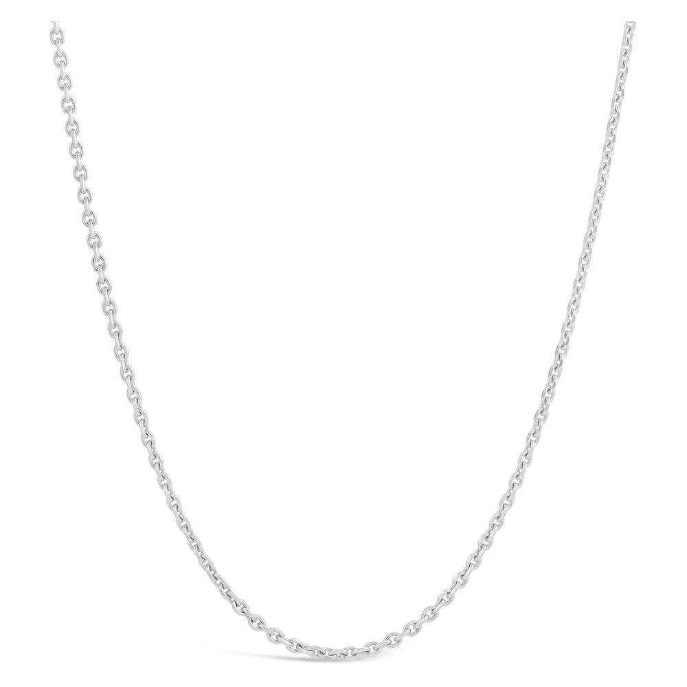9ct White Gold 18' Rolo Chain Necklace image number 0