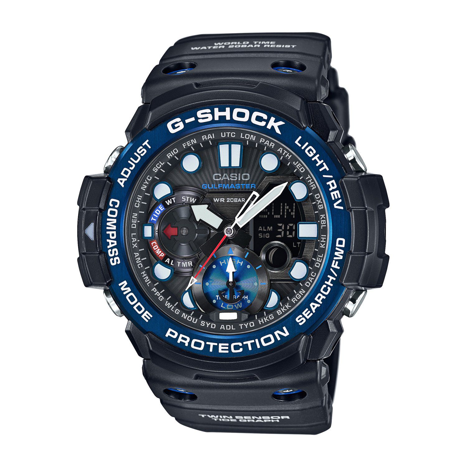 Casio G Shock Gulfmaster men s multi function black strap watch