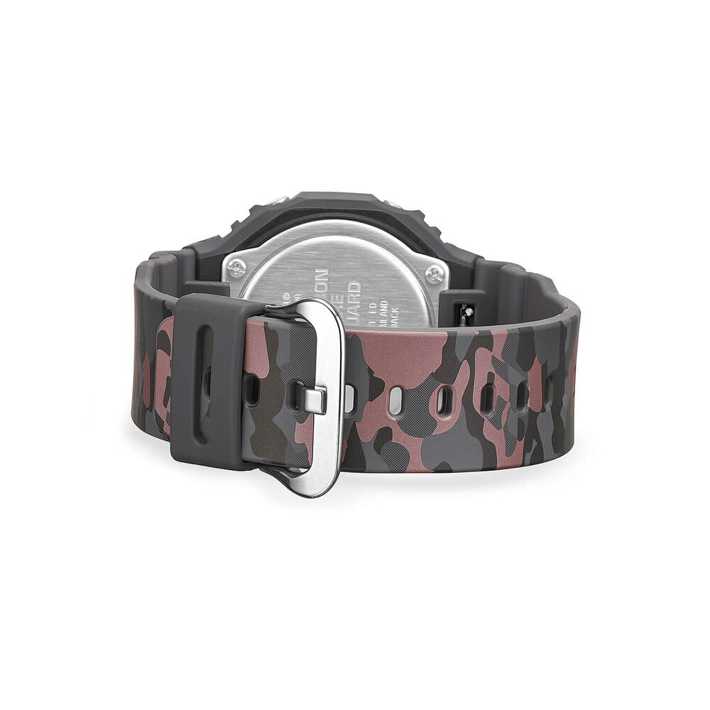 G-SHOCK Classic GA-2100 Series 48.5mm Black Dial Red & Gray Camouflage Resin Strap Watch