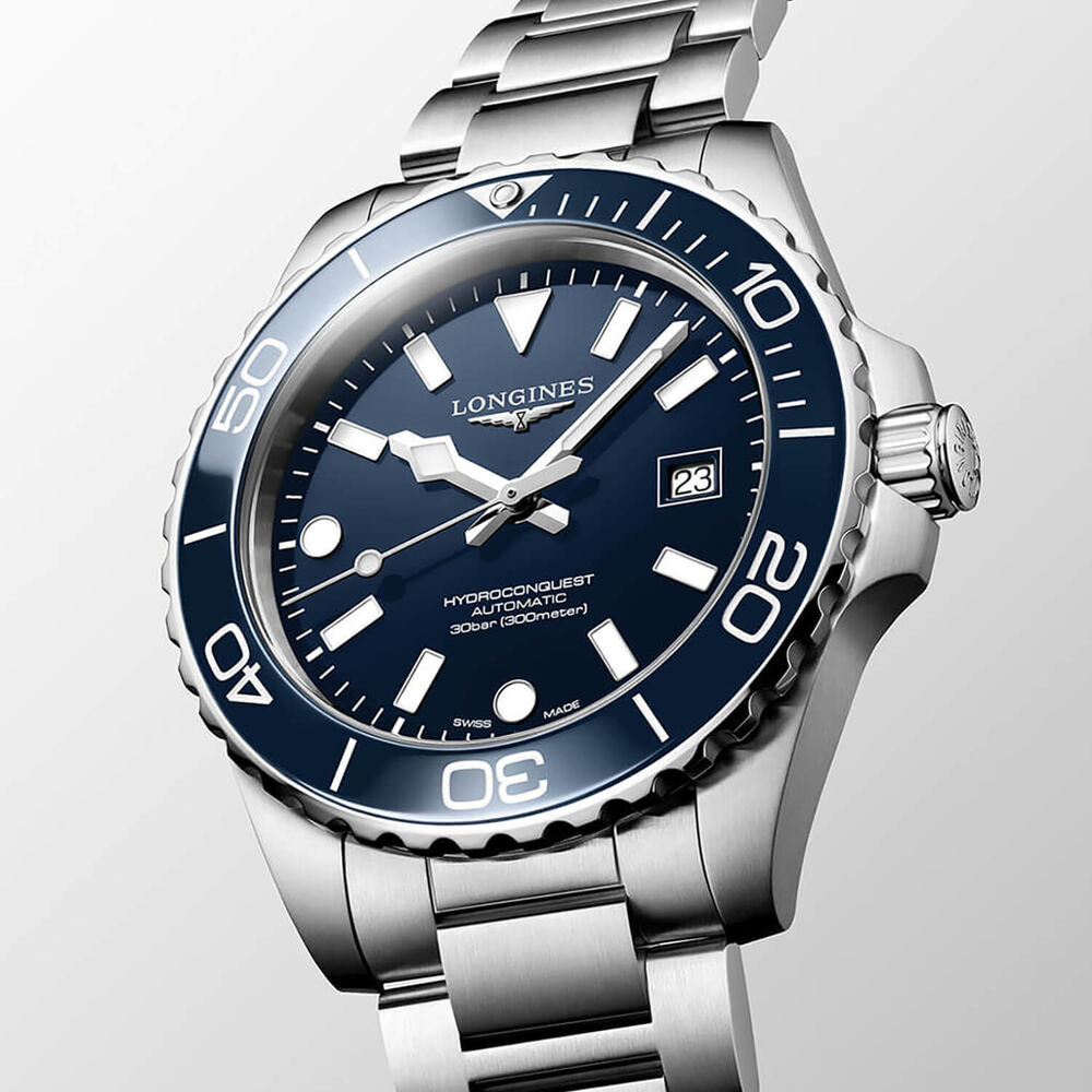 Longines HydroConquest 42mm Blue Dial & Bezel Steel Bracelet Watch