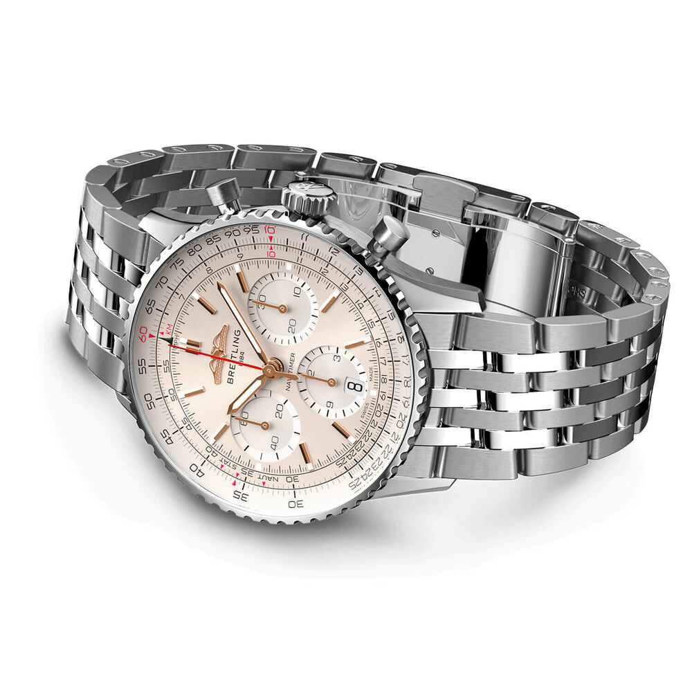 Breitling Navitimer B01 Chronograph 41 Silver Dial Steel Bracelet Watch image number 2