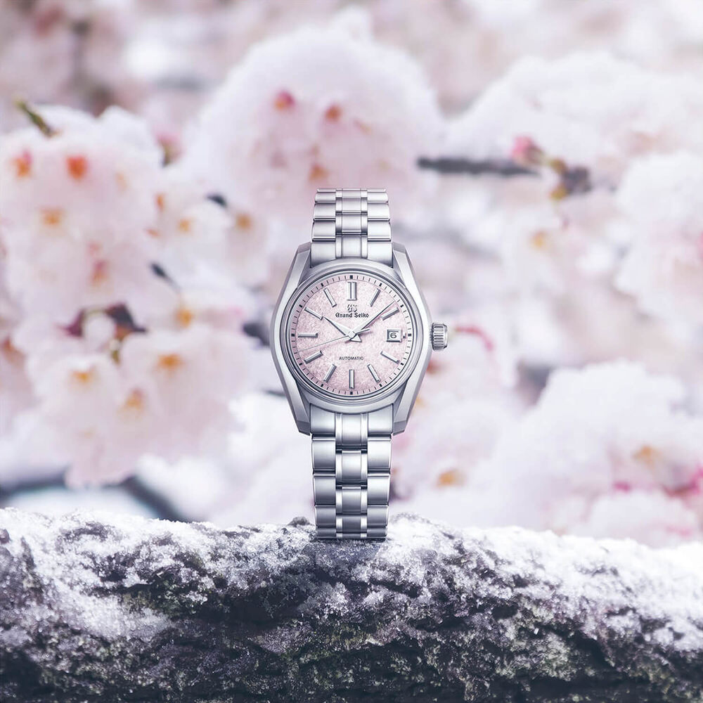 Grand Seiko Heritage 'Sakura-Kakushi' 62GS 30mm Pink Dial Steel Bracelet Watch image number 6