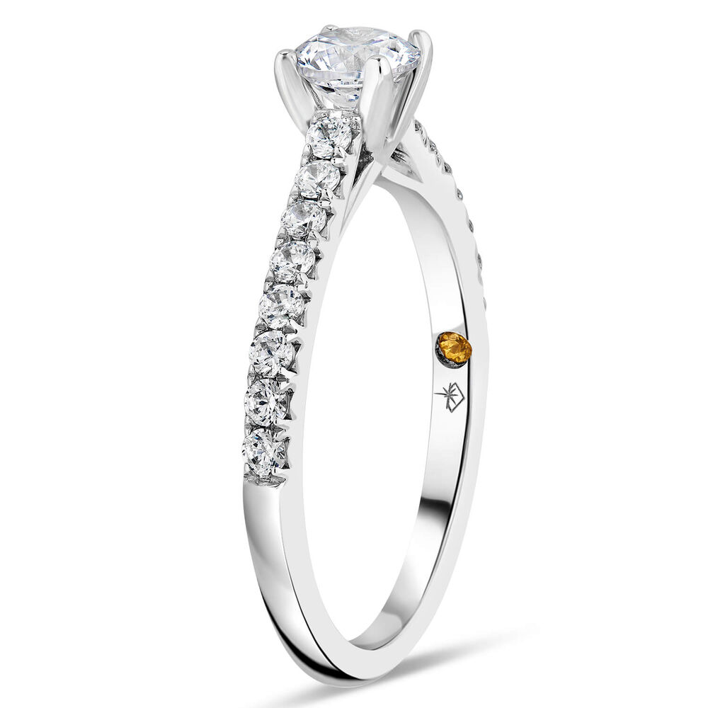 Northern Star 0.80ct Diamond Shoulders 18ct White Gold Ring image number 4