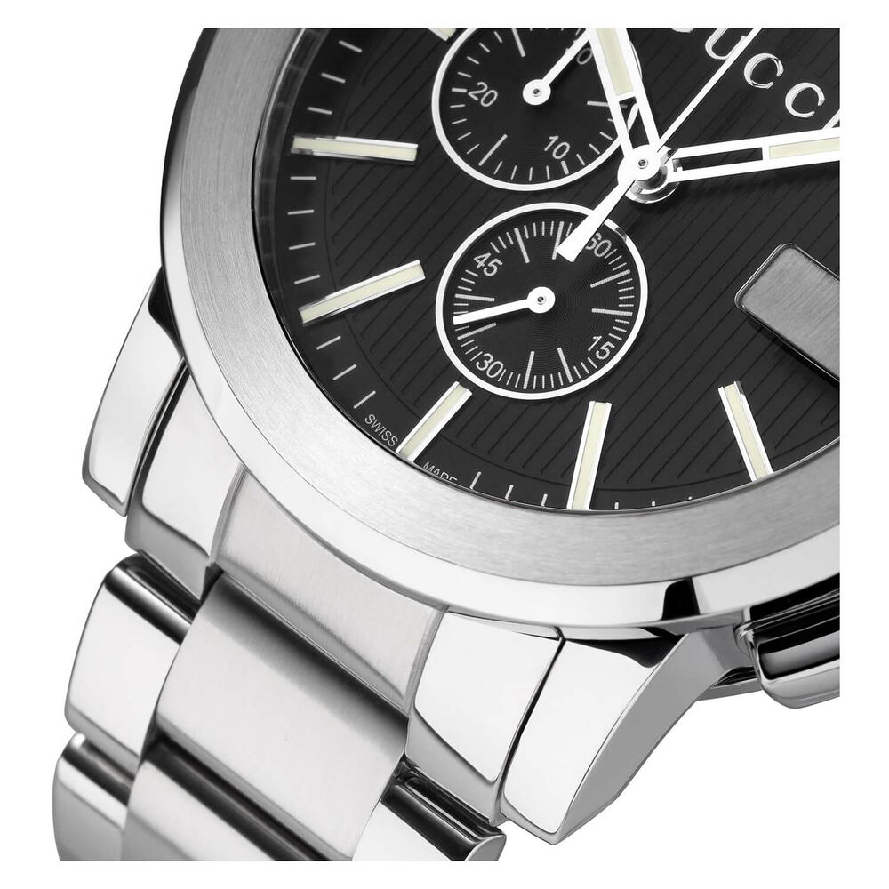 Gucci G-Chrono 44mm Black Dial Steel Case Bracelet Watch image number 7
