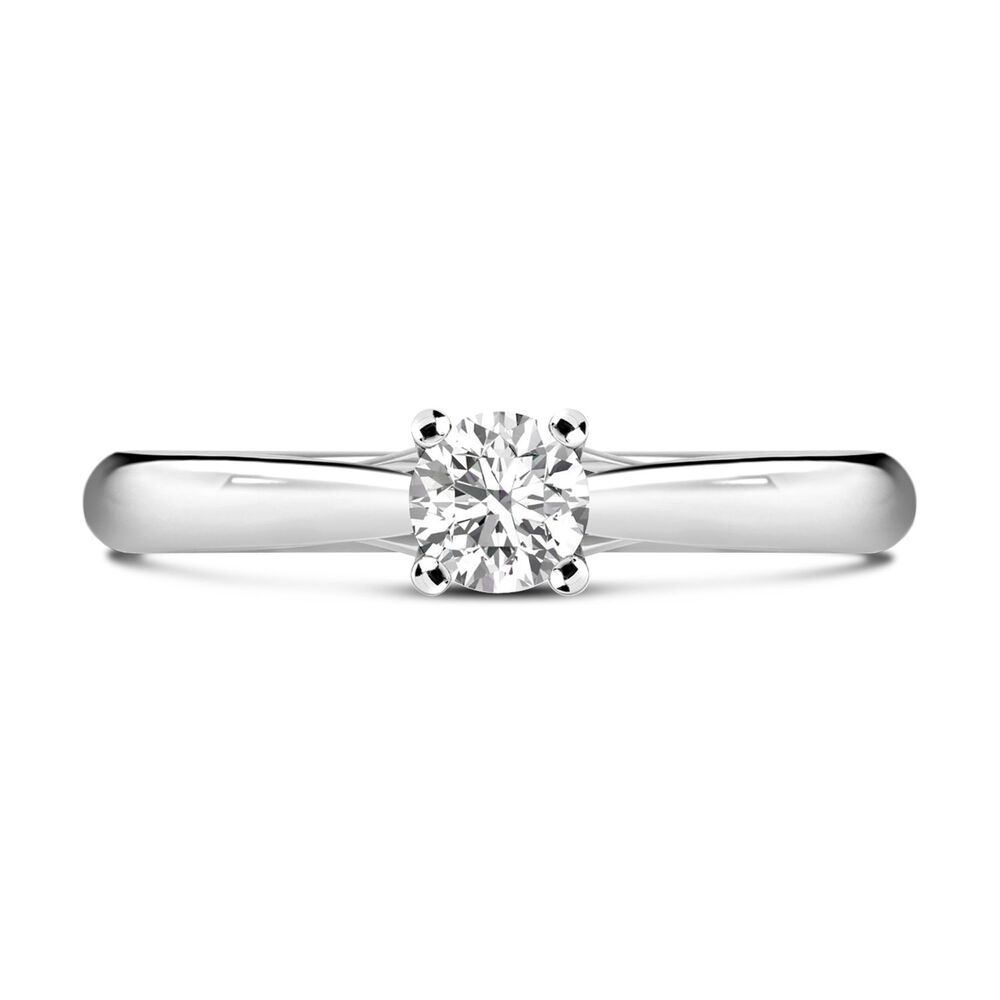 18ct White Gold 0.40ct Round Diamond Orchid Setting Ring