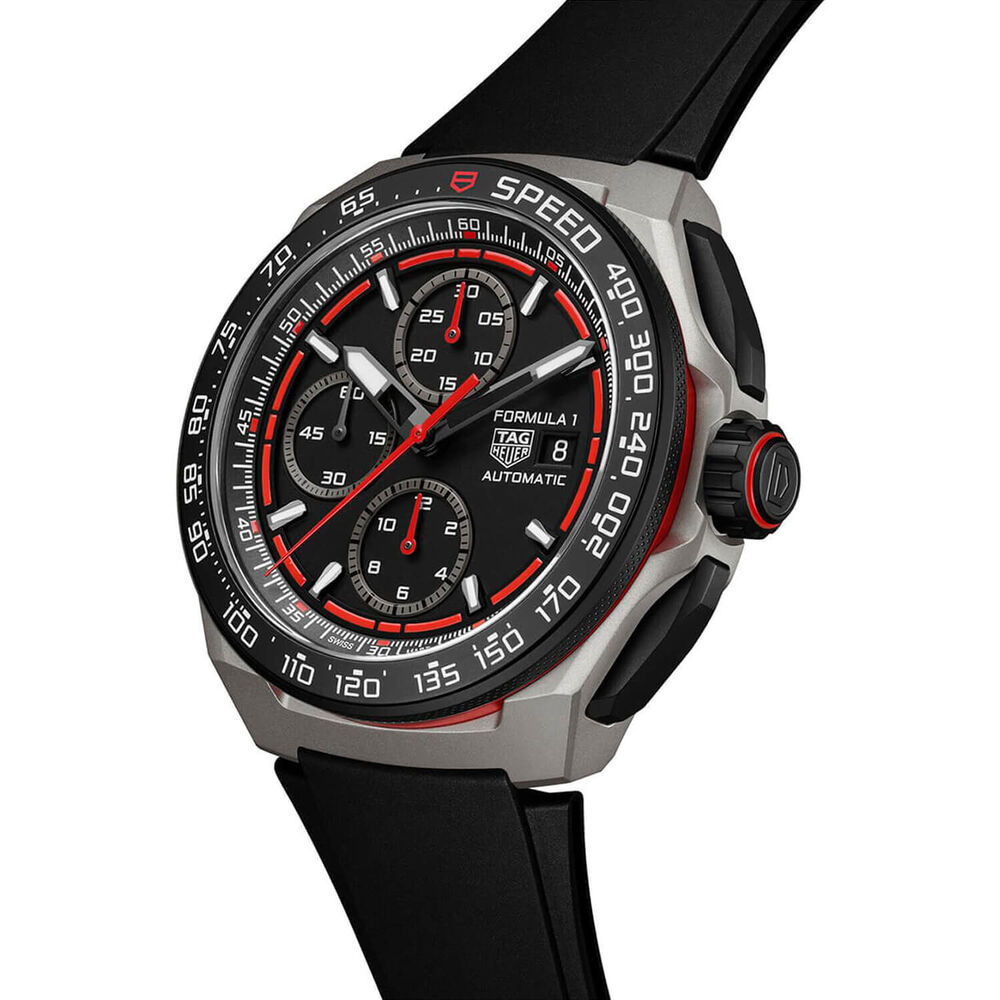TAG Heuer Formula 1 Chronograph 44mm Black & Red Dial Black Rubber Strap Watch image number 1