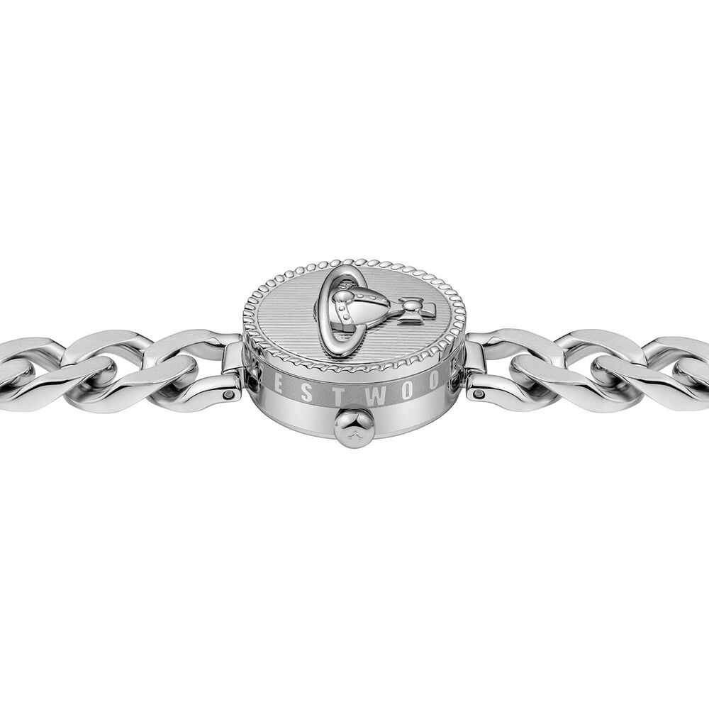 Vivienne Westwood Orb Button 25.4mm Silver Dial Link Chain Steel Bracelet Watch image number 5