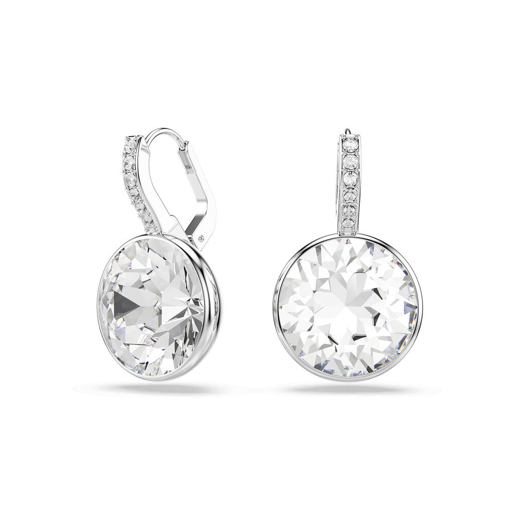 Swarovski Millenia Crystals Rhodium Plated Round Drop Earrings