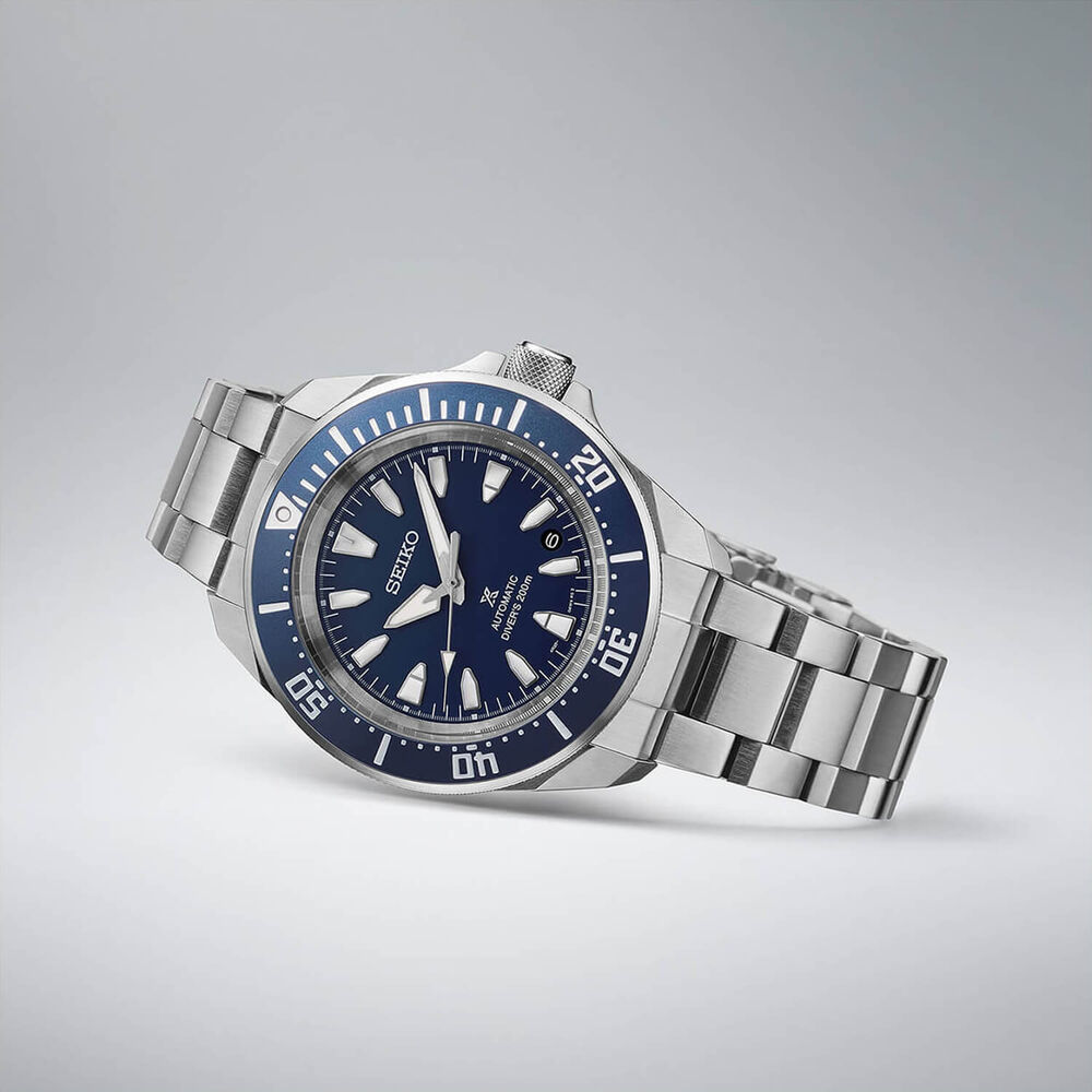 Seiko Prospex 4R Compact Mechanical Diver's Cobalt Blue 41.7mm Dial Steel Bracelet Watch image number 3