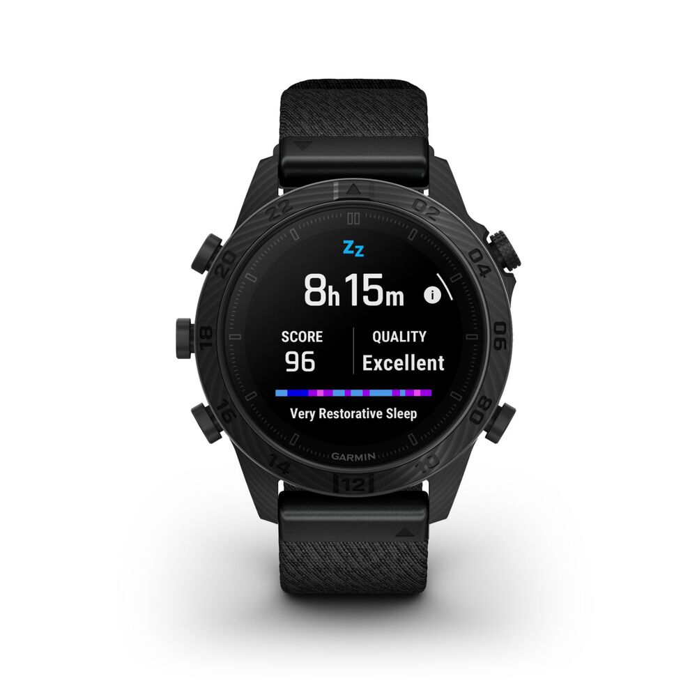 Garmin MARQ® Commander (Gen 2) - Carbon Edition 46mm Titanium Case Nylon Strap Watch image number 3