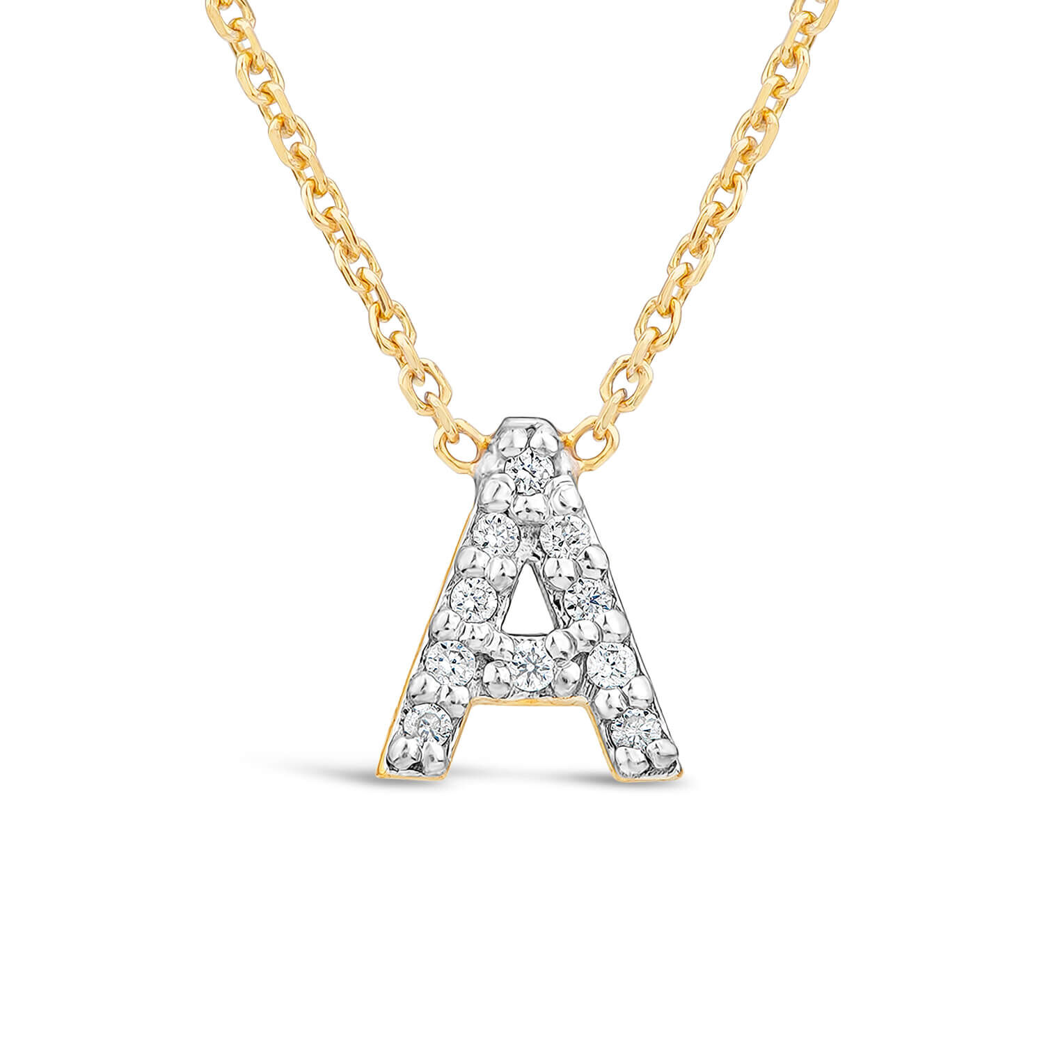 Echter 9kt Gelbgold Anhänger Mit Initiale A – Winziges Charm Für Halskette, Inklusive Gratis Versand