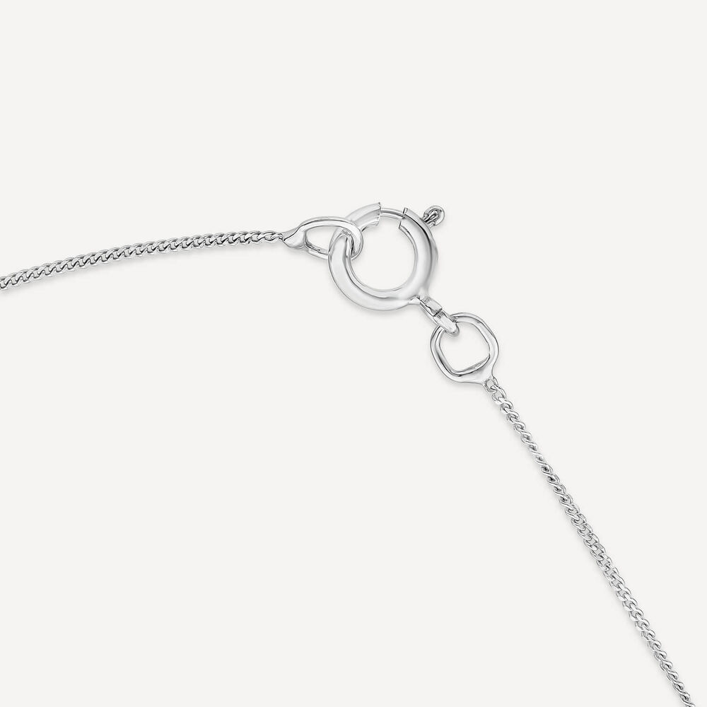 9ct White Gold Pear Sapphire & Diamond Top Pendant image number 4