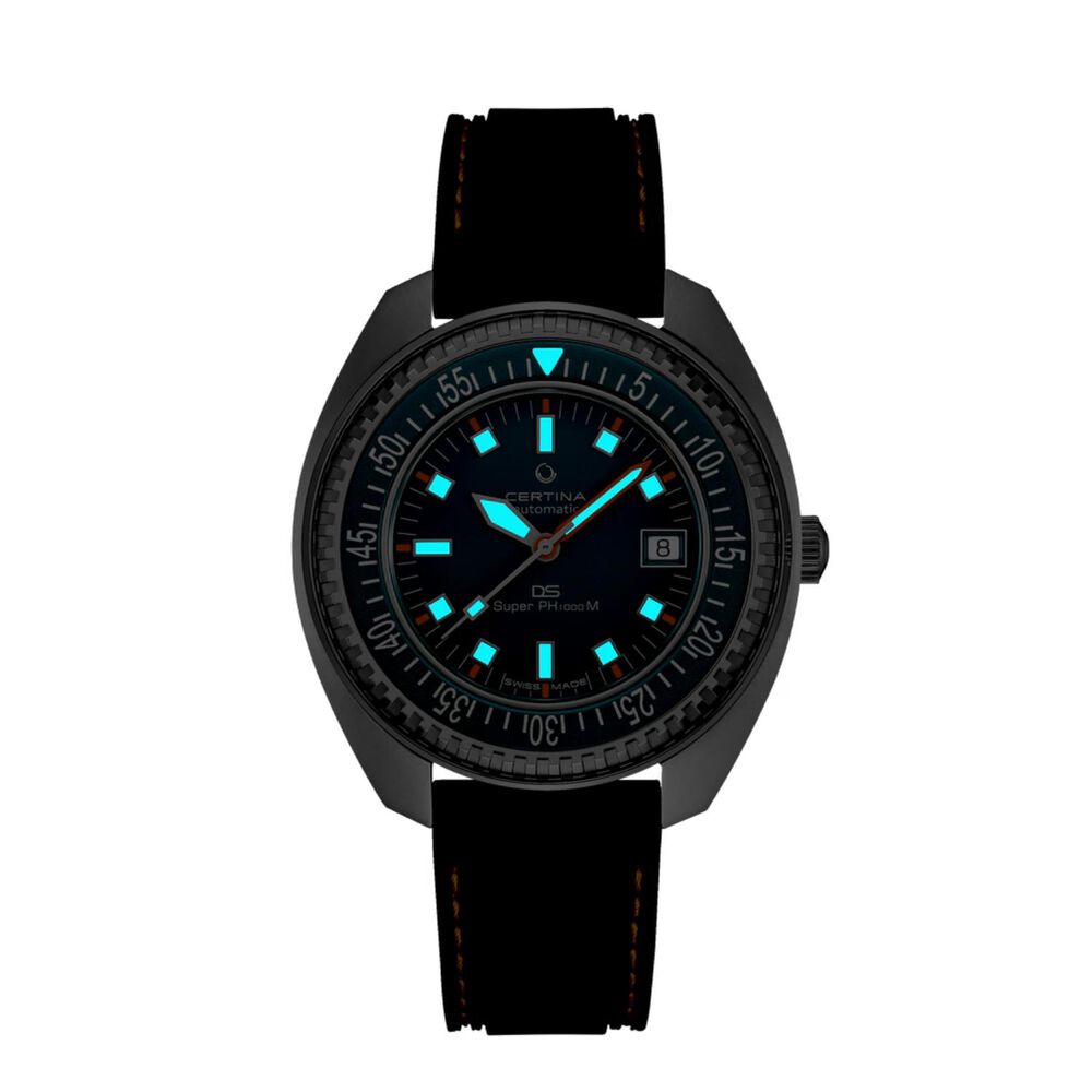 Certina DS Super PH1000M STC 43.5mm Blue Dial Black Rubber Strap Watch
