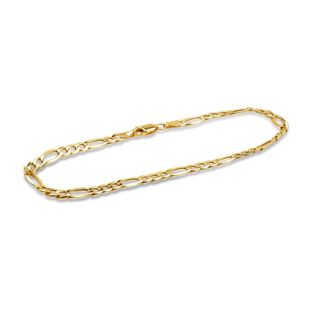 9ct Yellow Gold 21cm Men's Figaro Bracelet