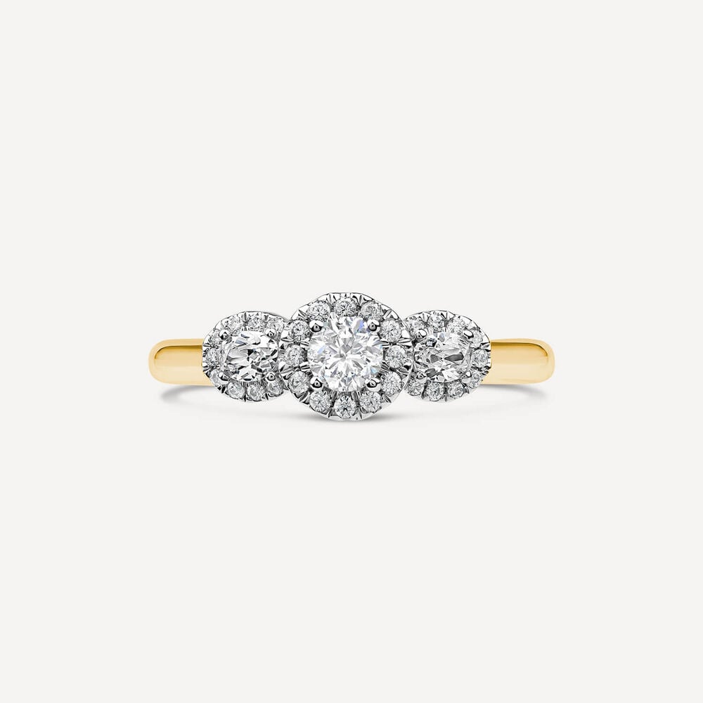 The Orchid Setting 18ct Yellow Gold 3 Stone 0.50ct Diamond Ring