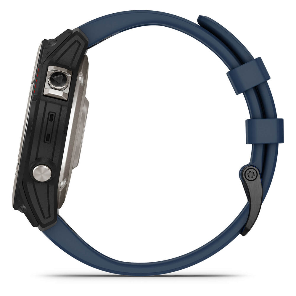 Garmin Quatix 7 Sapphire Edition Multi Function Blue Strap Watch image number 4