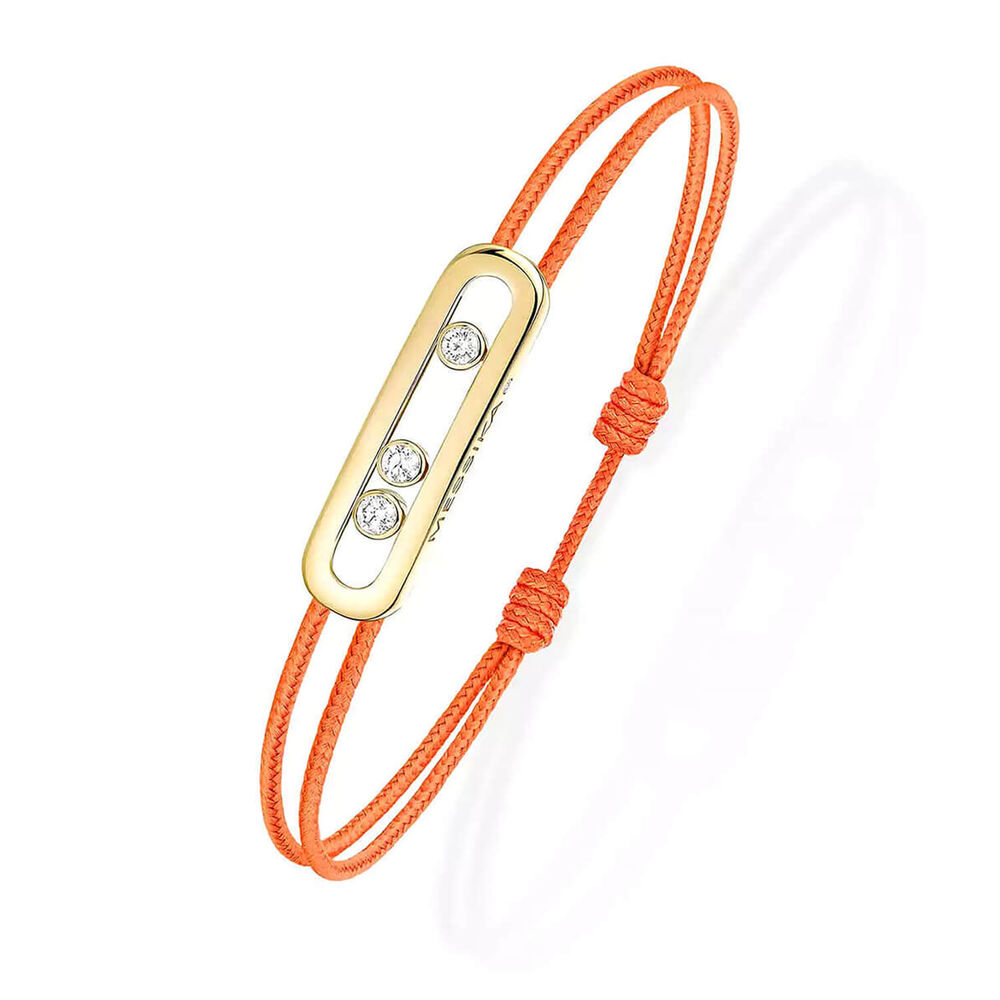 Messika Care(s) Yellow Gold 0.09ct Diamond Orange Cord Bracelet