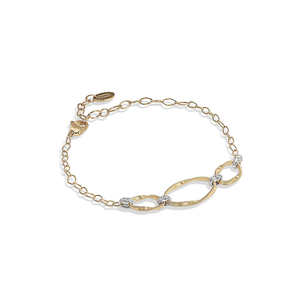 Marco Bicego 18ct Yellow Gold Diamond Link Three Bracelet image number 0