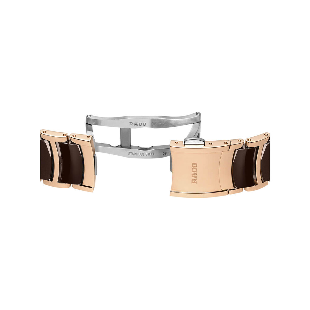 Rado Centrix Automatic Diamonds 35mm Brown Open Heart Dial Two-Tone Ceramic Bracelet Watch image number 4