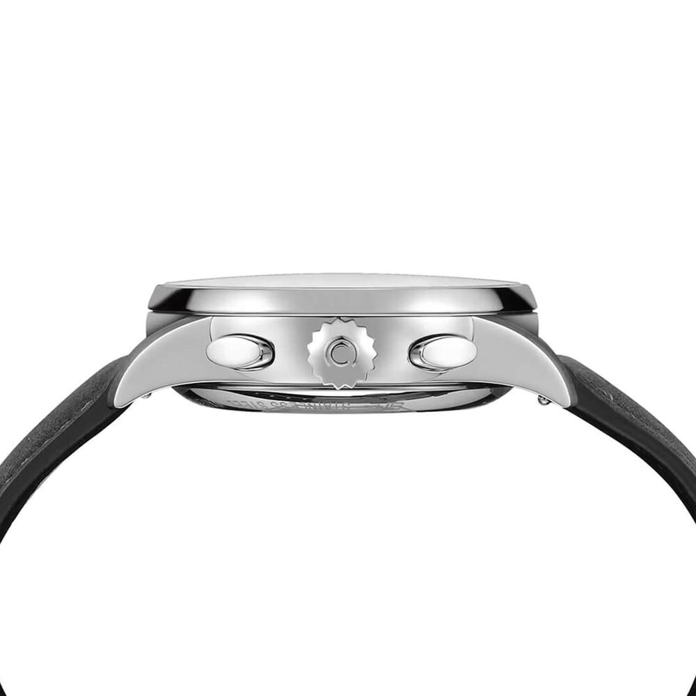 Certina DS-1 Chrono Auto 42mm White Dial Grey Leather Strap Watch image number 3