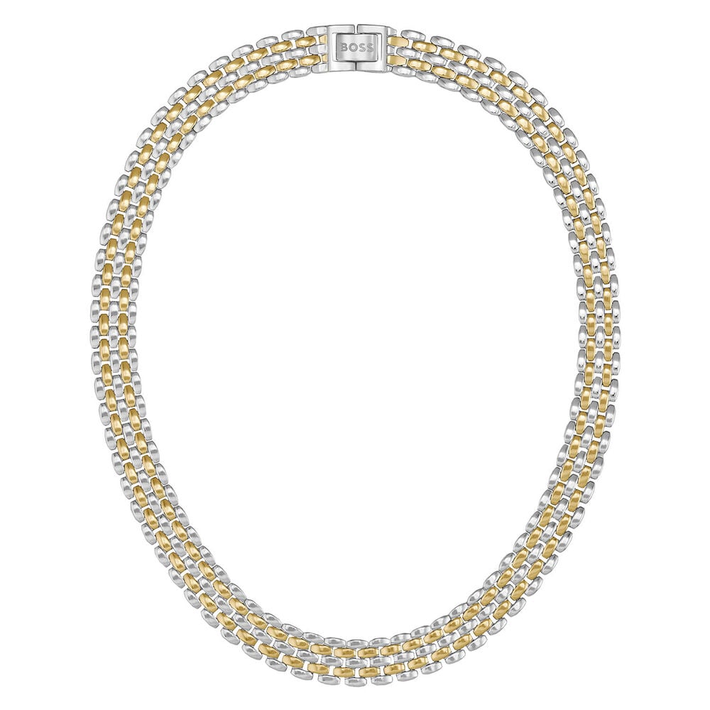 BOSS Isla Two Toned IP Multi-Link Necklace image number 0