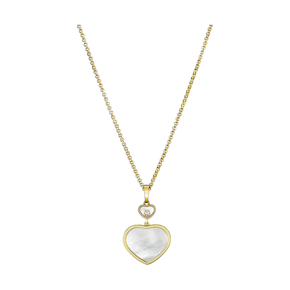 Chopard Happy Hearts Mother of Pearl Heart 0.05ct Diamond 18ct Yellow Gold Pendant