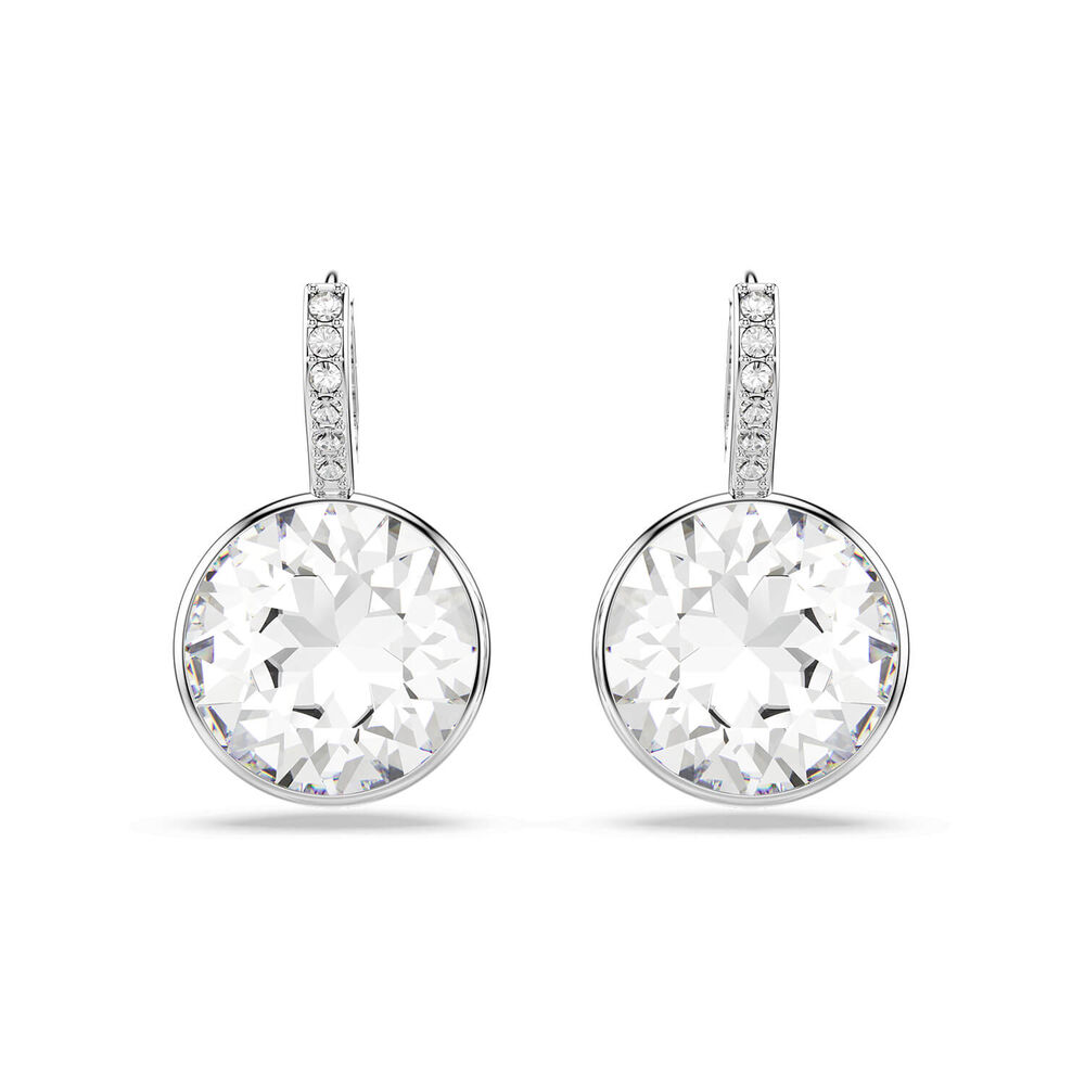 Swarovski Millenia Crystals Rhodium Plated Round Drop Earrings