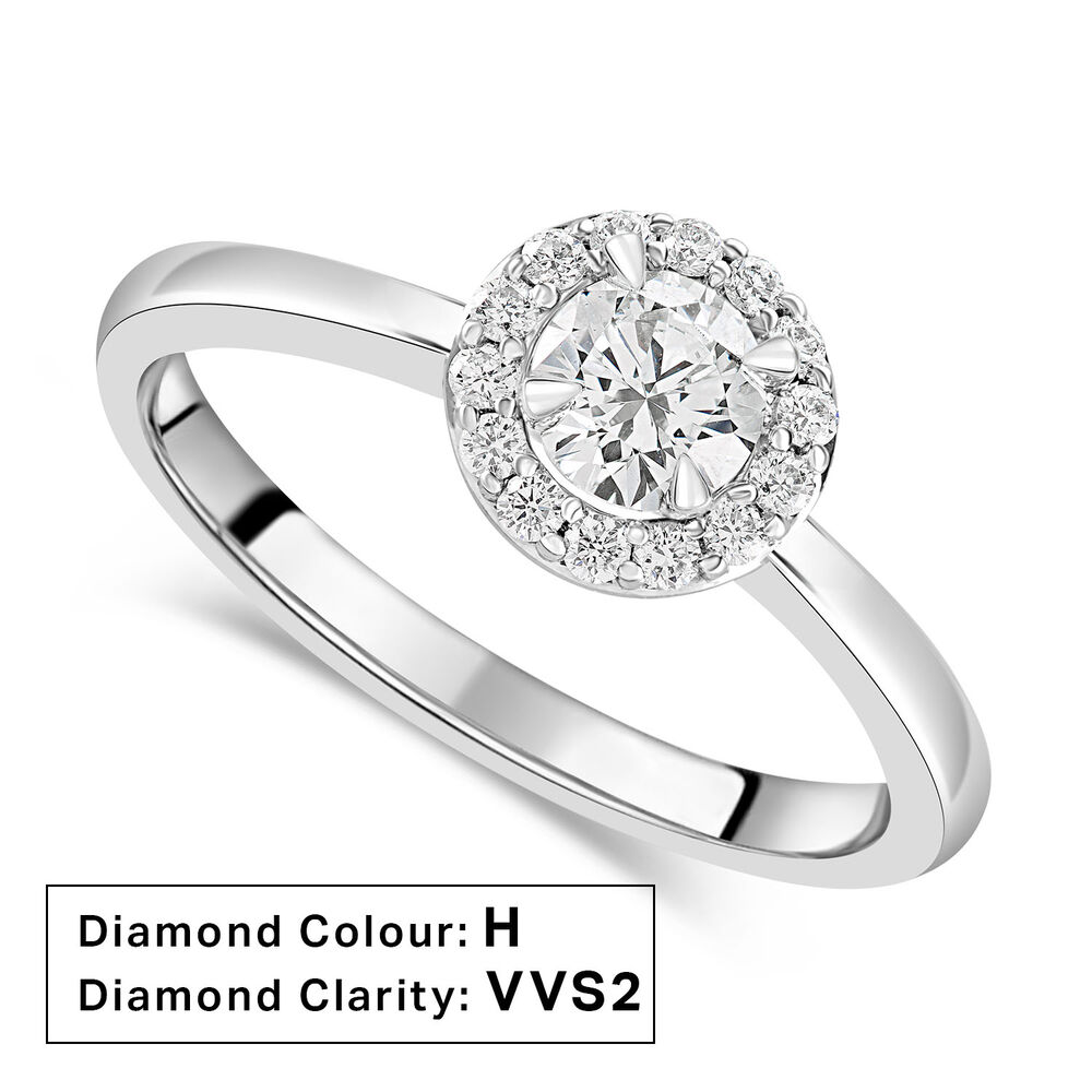 Platinum 0.31ct Round Diamond Halo Ring