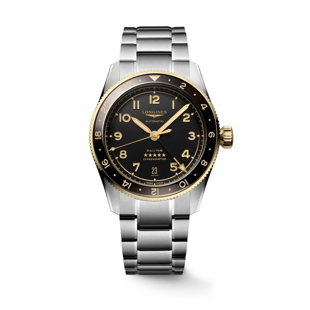 Longines Spirit Zulu 39mm Anthracite Dial Steel & 18ct Gold Case Watch image number 0