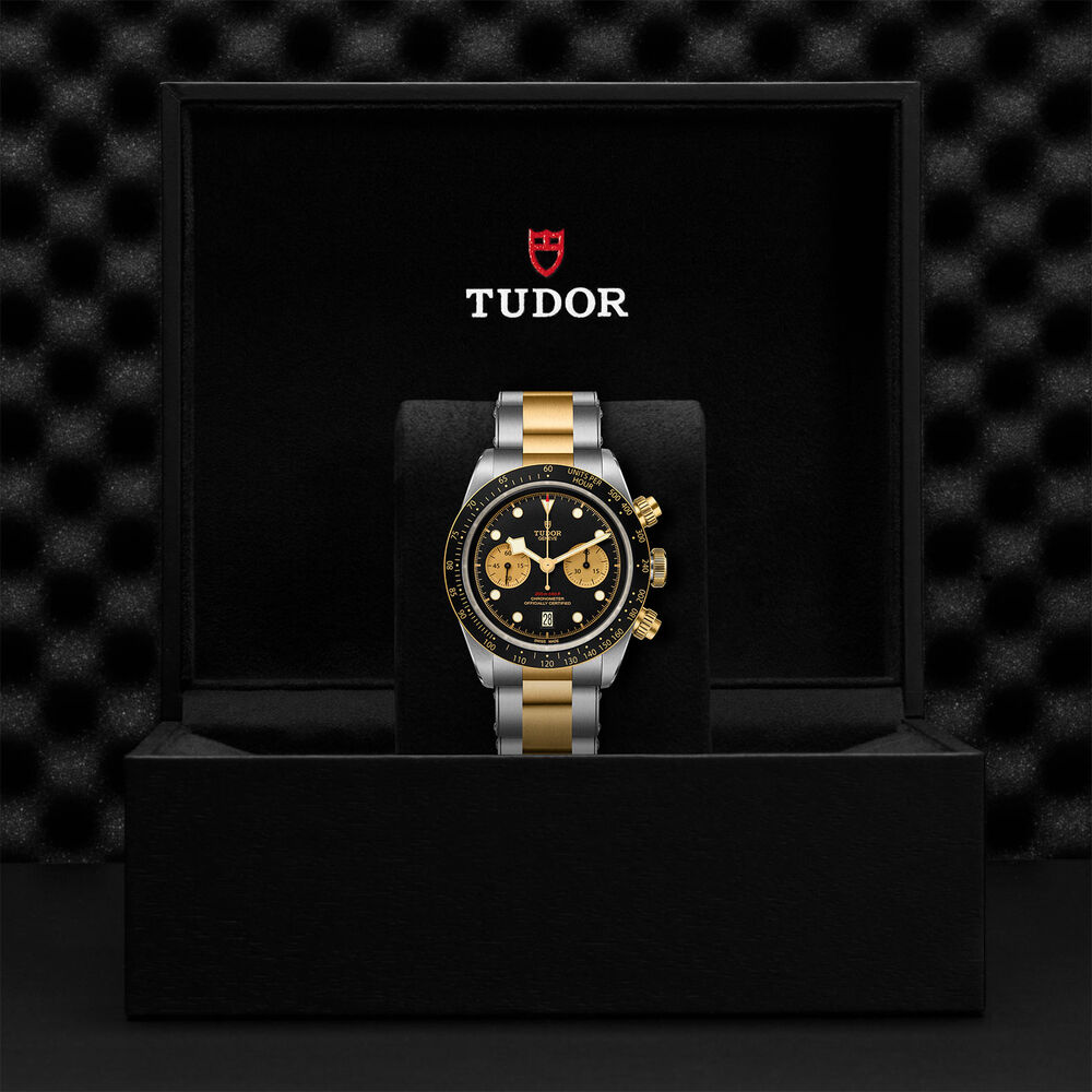 TUDOR Black Bay Chrono S&G Steel And Gold Swiss Mens Watch image number 4