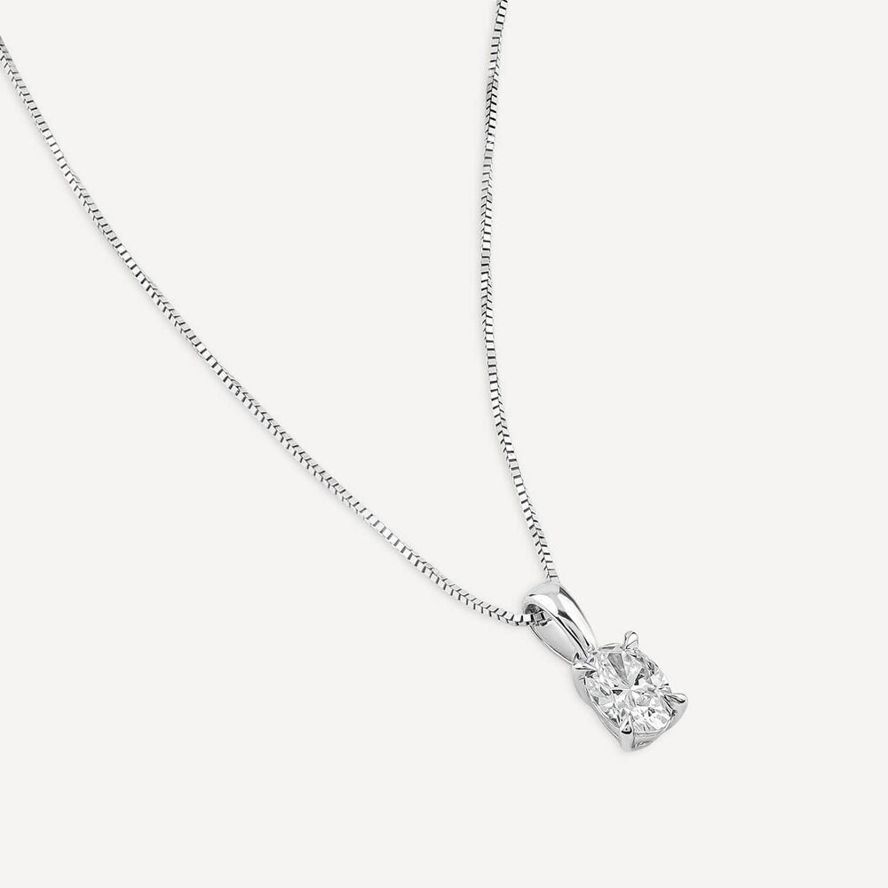 18ct White Gold Lab Grown 0.33ct Oval Diamond Pendant image number 3