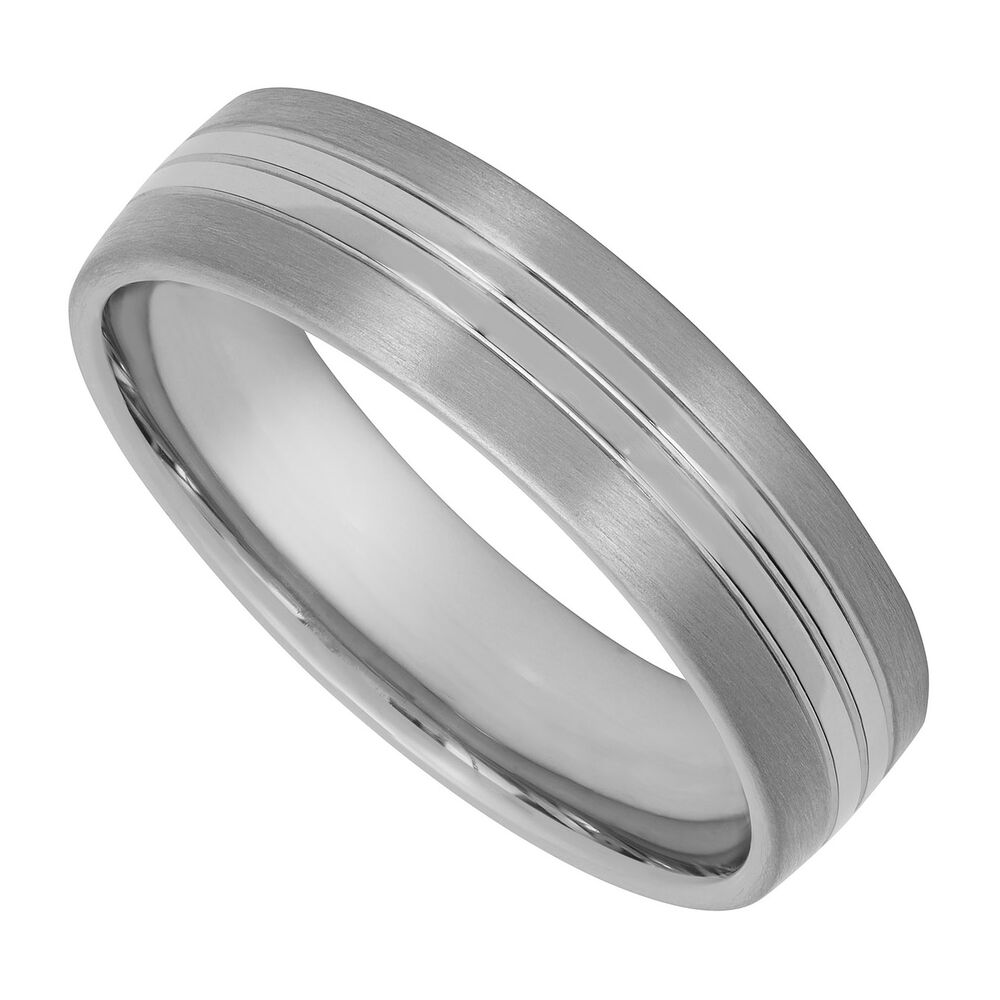 Men's palladium 6mm wedding ring image number 0