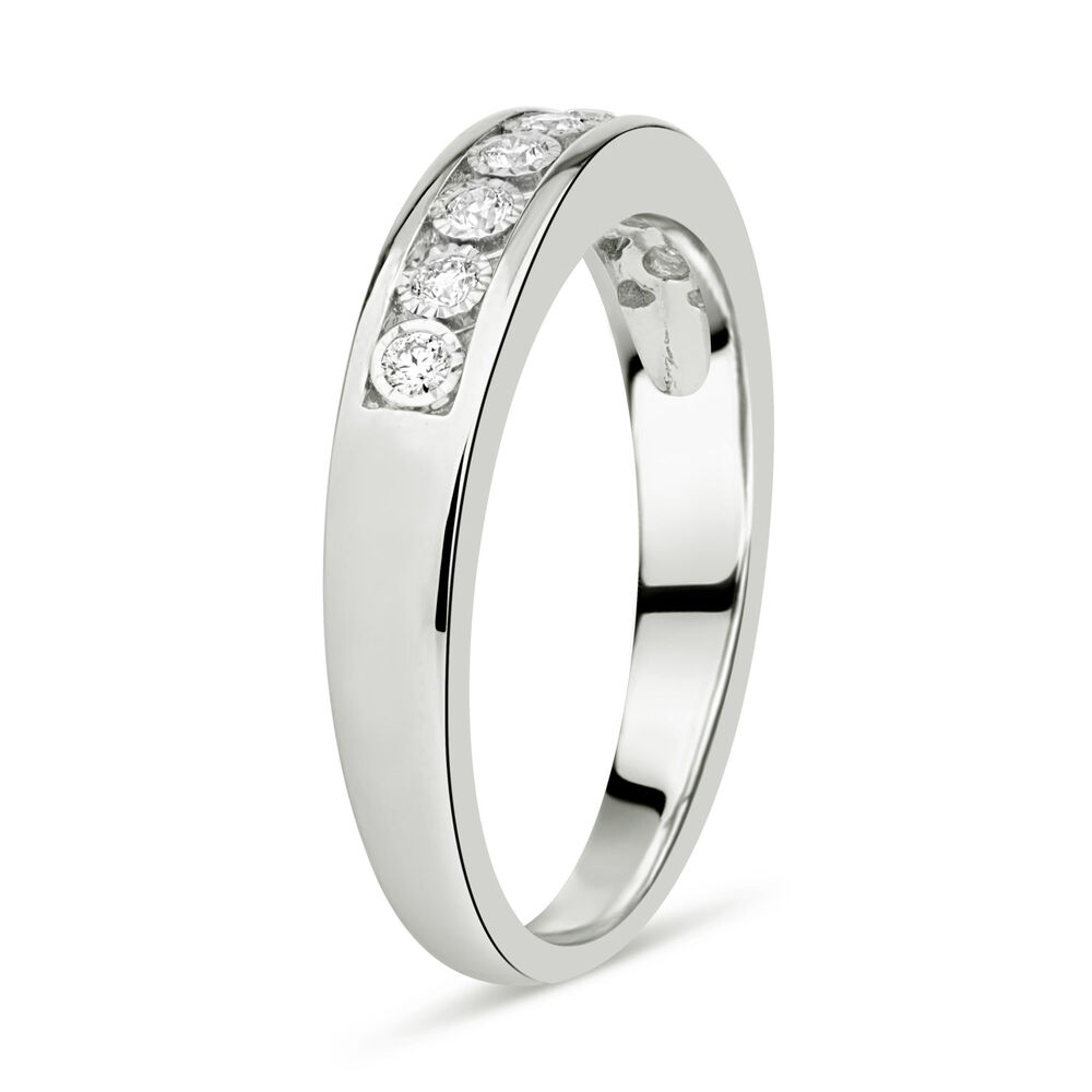 9ct White Gold 0.15ct Diamond Illusion Channel Set Eternity Ring