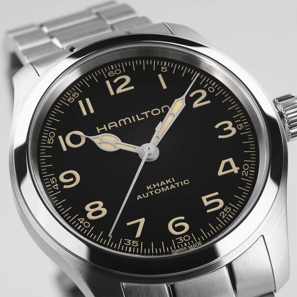 Hamilton Khaki Field Murph 38mm Black Dial Steel Case & Bracelet Watch image number 1