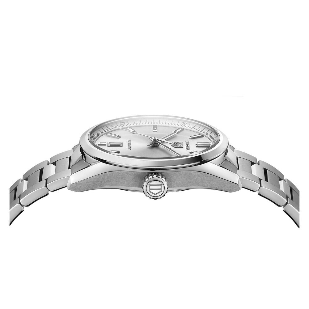 TAG Heuer Carrera 39mm Silver Dial Calibre 5 Steel Case Bracelet Watch image number 3