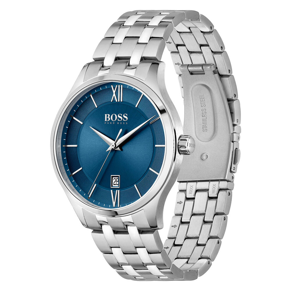 Hugo BOSS Elite 41mm Blue Dial Steel Case Bracelet Watch image number 1