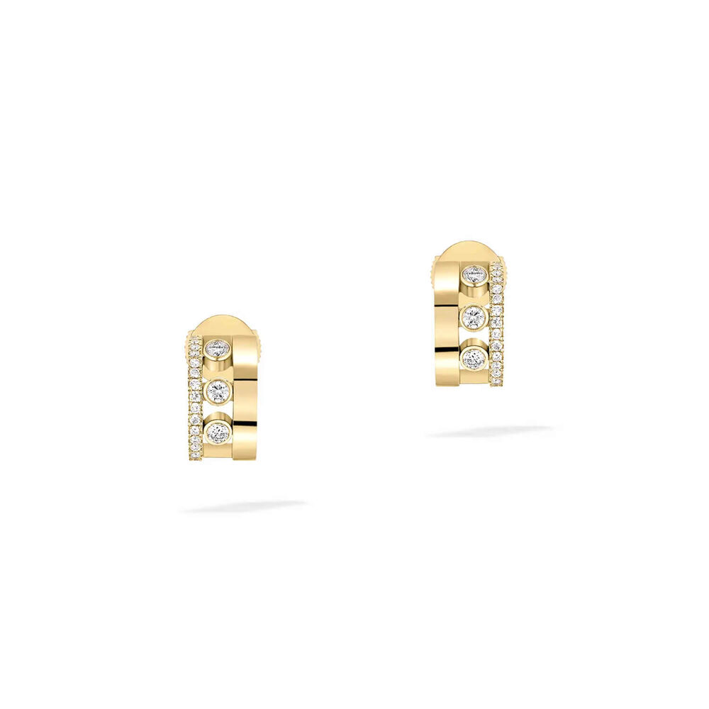 Messika Move Romane 18ct Yellow Gold 0.29ct Diamond Mini Hoop Earrings image number 0