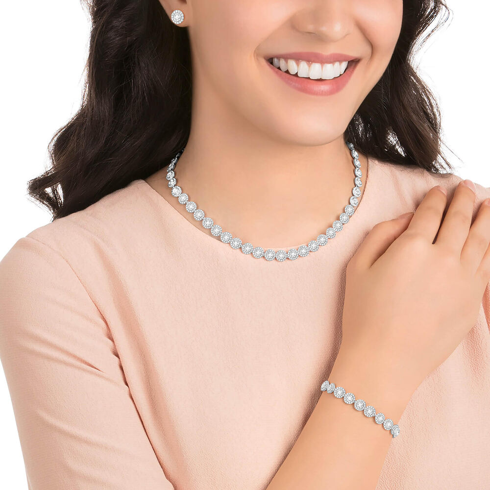 Swarovski Una Angelic Crystals Rhodium Plated Set