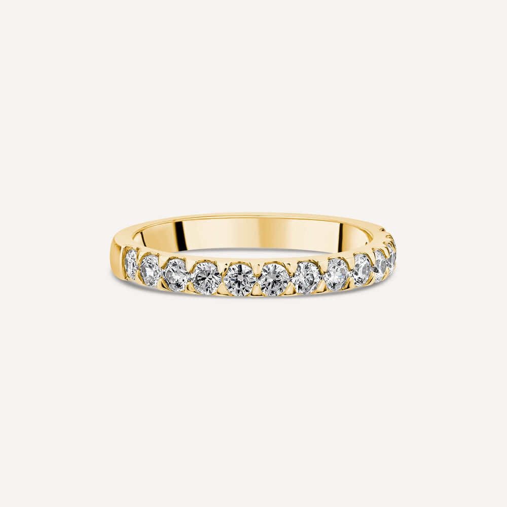 9ct Yellow Gold 2.5mm 0.45ct Diamond Triangle Claw Wedding Ring- (Special Order) image number 2