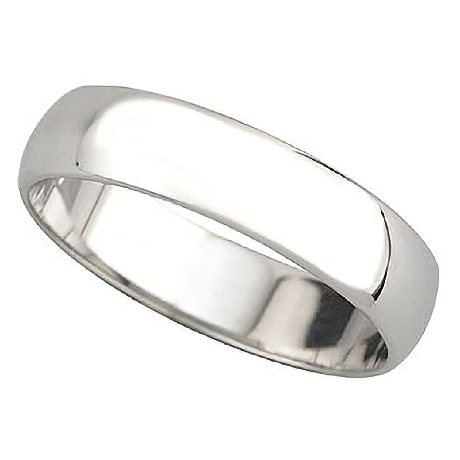 Platinum 5mm D Shape Men s Wedding Ring