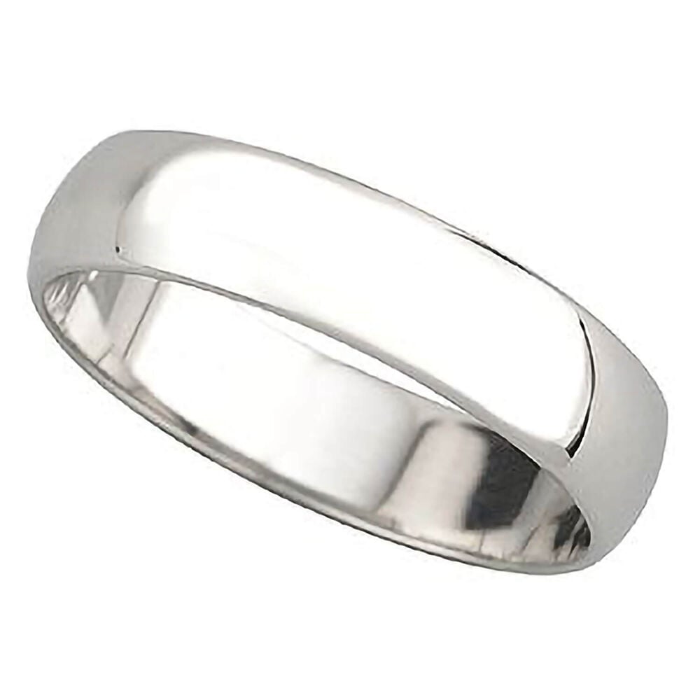 Platinum 5mm D shape men's wedding ring