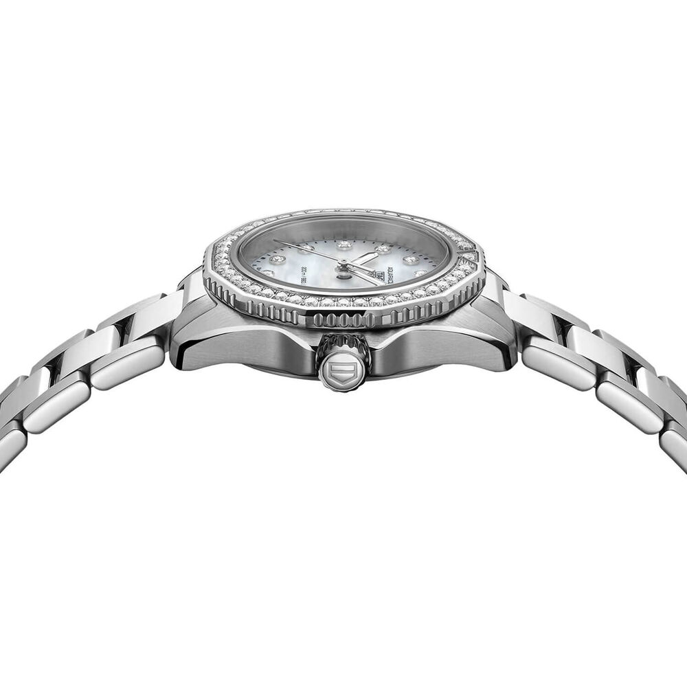 TAG Heuer Aquaracer Professional 200 30mm MOP Dial Diamond Dot Stainless Steel Bracelet Watch image number 3