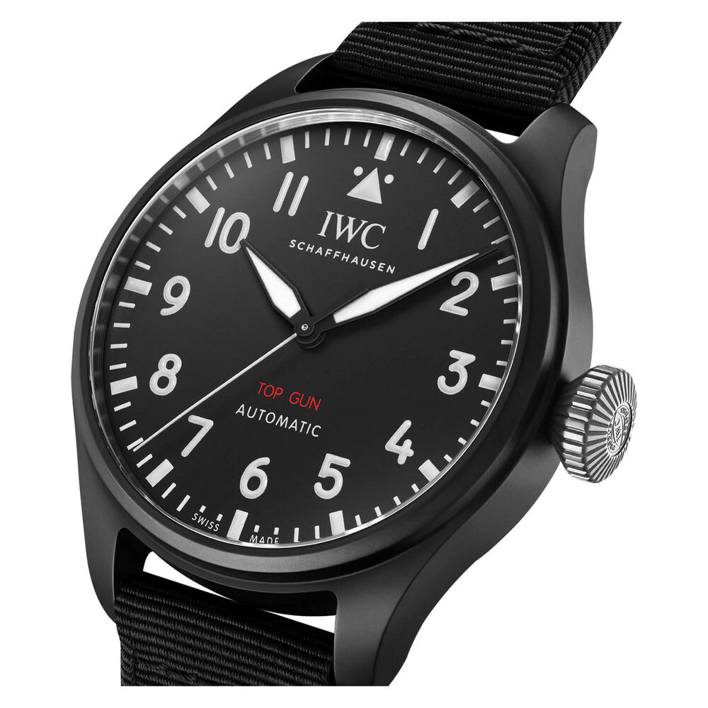 IWC Schaffhausen Big Pilot's Watch 43 Top Gun Black Dial Strap Watch image number 4